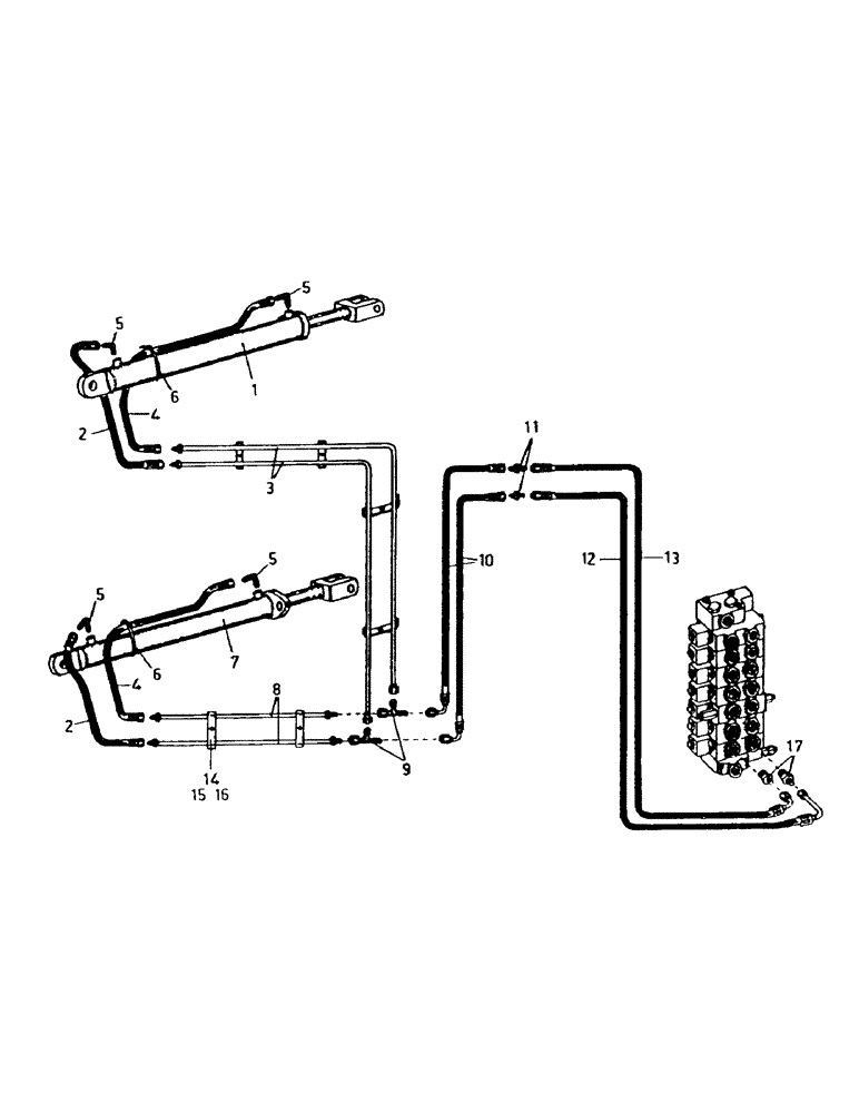 Схема запчастей Case IH 7000 - (B07-01) - HYDRAULICS, CIRCUIT, ELEVATOR LIFT KIT Hydraulic Components & Circuits
