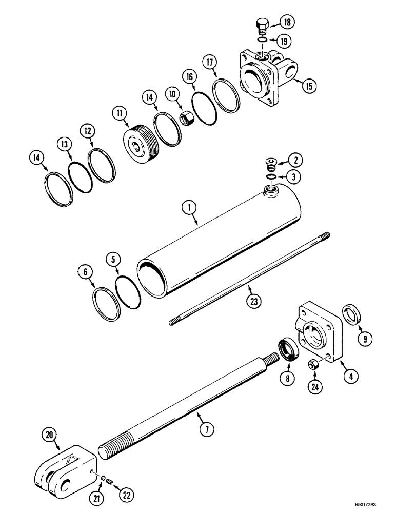 Схема запчастей Case IH 955 - (8-114) - HYD. CYL. - 1282326C92, DRIVE/GAUGE WHEEL LIFT& CART WHEEL LIFT 12 ROW NARROW PARALLEL FRONT FOLD (08) - HYDRAULICS