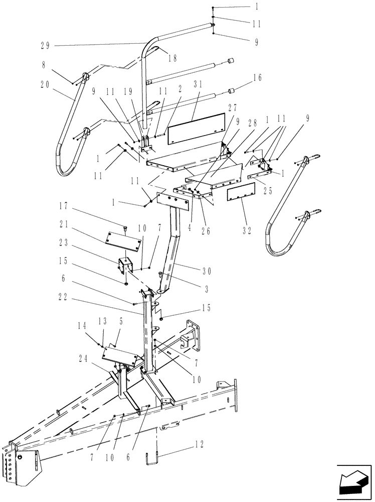 Схема запчастей Case IH 2230 - (39.100.06) - FRONT STAIRWAY PLATFORM (39) - FRAMES AND BALLASTING
