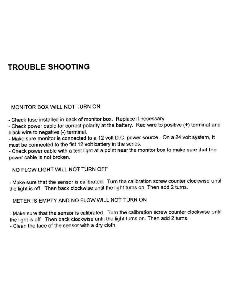 Схема запчастей Case IH 2400 - (C20) - TROUBLE SHOOTING 