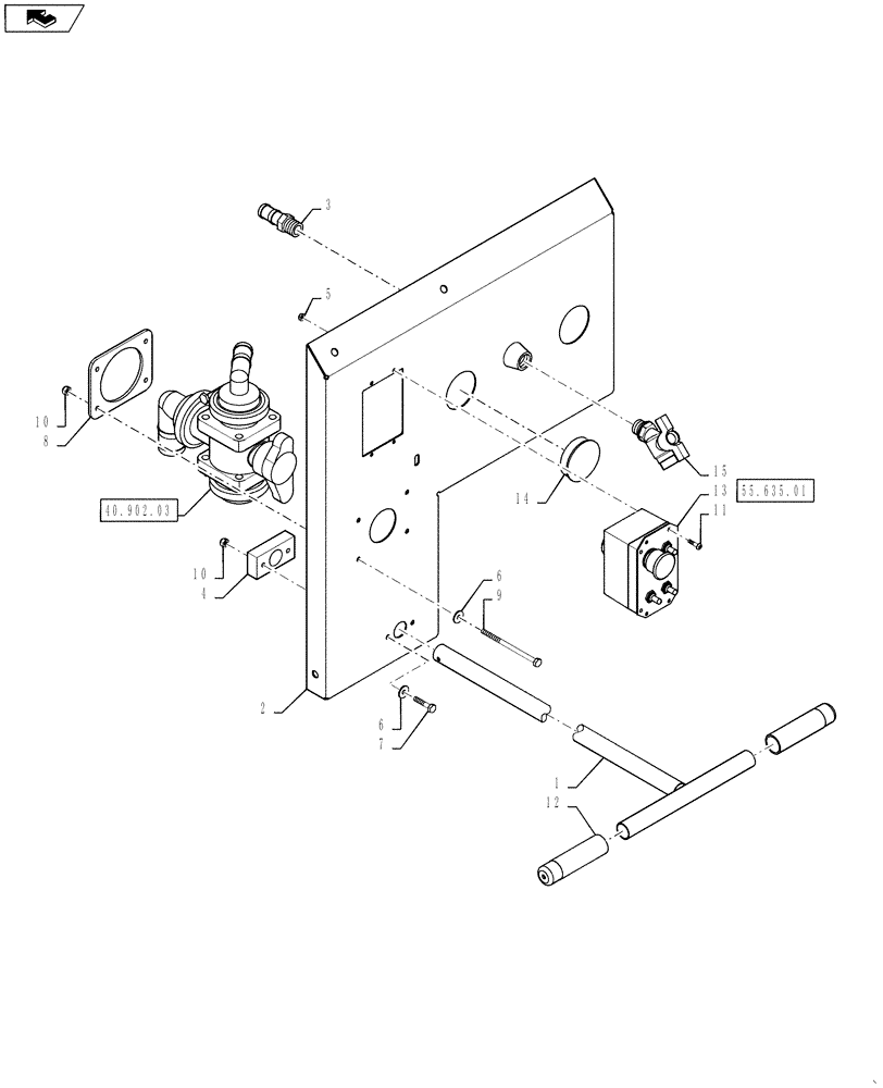 Схема запчастей Case IH 4430 - (40.902.02) - OPERATOR STATION GROUP (40 ) - PLUMBING