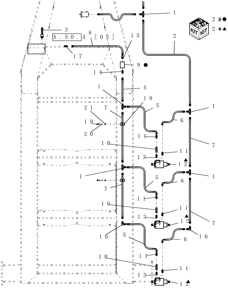 Схема запчастей Case IH ADX3380 - (A.10.A[14]) - HYDRAULICS-MAIN FRAME - VARIABLE DRIVE (FROM 08/2006) A - Distribution Systems