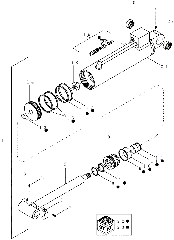 Схема запчастей Case IH 1200PT - (A.10.A[11]) - HYDRAULIC CYLINDER - 418976A1 A - Distribution Systems