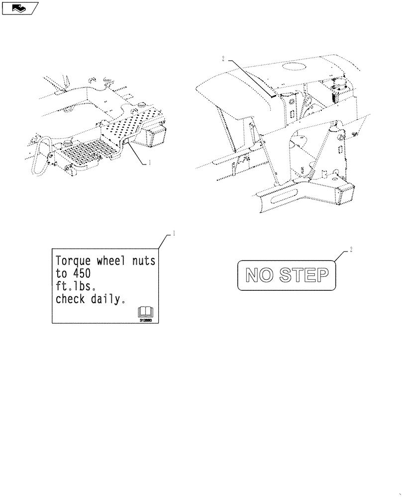 Схема запчастей Case IH 3330 - (90.108.06[02]) - OPERATIONAL DECAL GROUP (90) - PLATFORM, CAB, BODYWORK AND DECALS