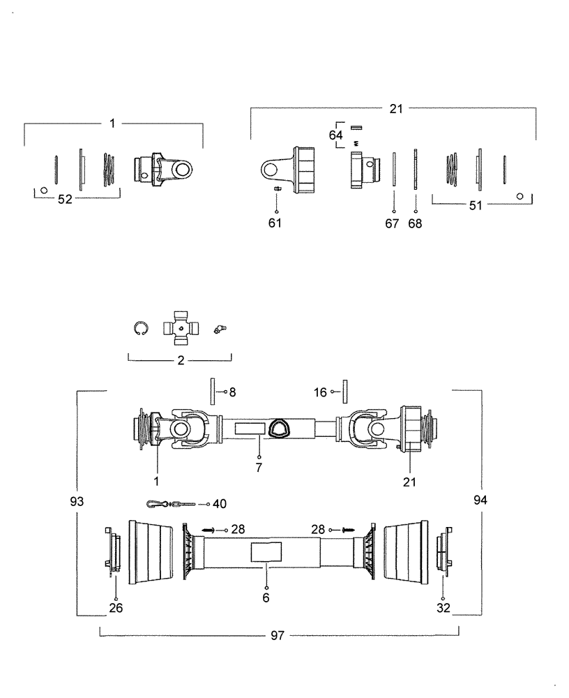 Схема запчастей Case IH MDX41 - (B.90.A.42[2]) - PTO, ASN Y9ZSF0016 B - Power Production