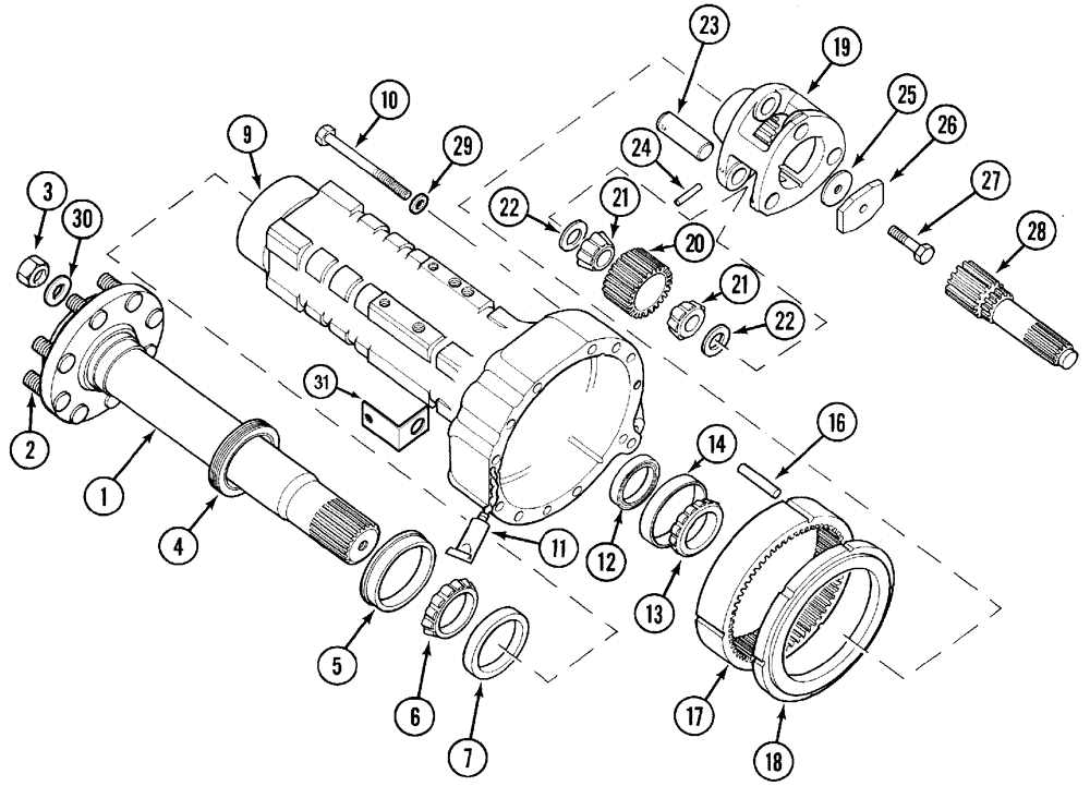 Схема запчастей Case IH CX60 - (06-25) - REAR AXLE, CARRIER AND CONNECTIONS (06) - POWER TRAIN