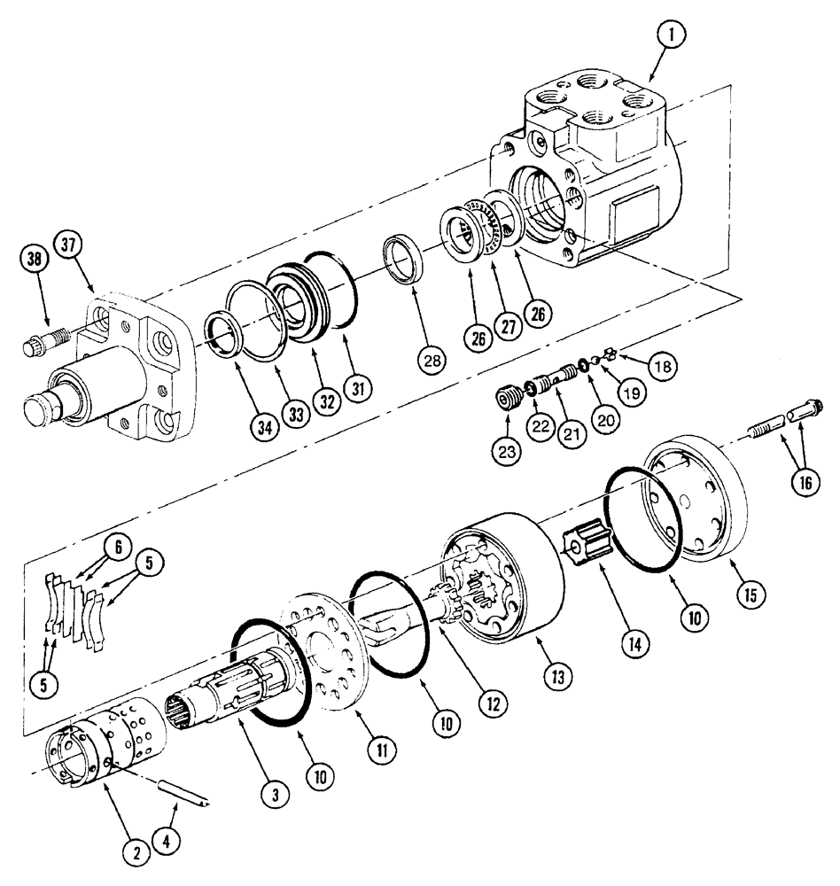 Схема запчастей Case IH 7240 - (5-018) - STEERING PUMP ASSEMBLY, 2-WHEEL DRIVE (05) - STEERING