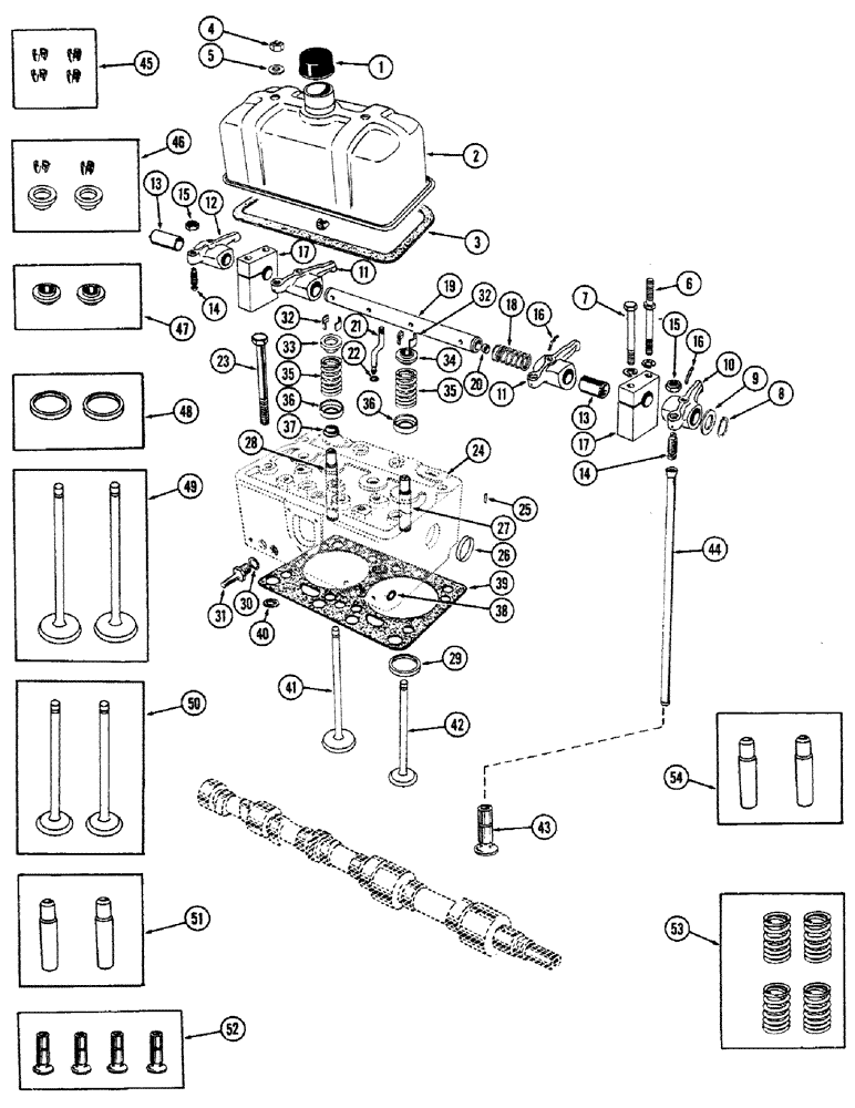 Схема запчастей Case IH 1010 - (380) - CYLINDER HEAD ASSEMBLY, 301 DIESEL ENGINE, PRIOR TO COMBINE SERIAL NUMBER 8262501 (10) - ENGINE