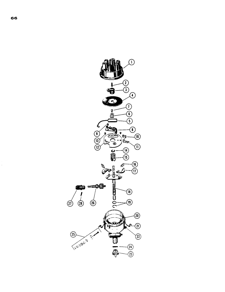 Схема запчастей Case IH 930-SERIES - (066) - A21164 WICO DISTRIBUTOR PARTS, SPARK IGNITION ENGINE (04) - ELECTRICAL SYSTEMS