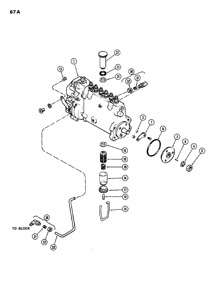 Схема запчастей Case IH 970 - (067A) - FUEL INJECTION PUMP, (401B) DIESEL ENGINE, W/FILTER AND HAND PUMP, W/LUBE LINE ON OUTSIDE OF PUMP (03) - FUEL SYSTEM