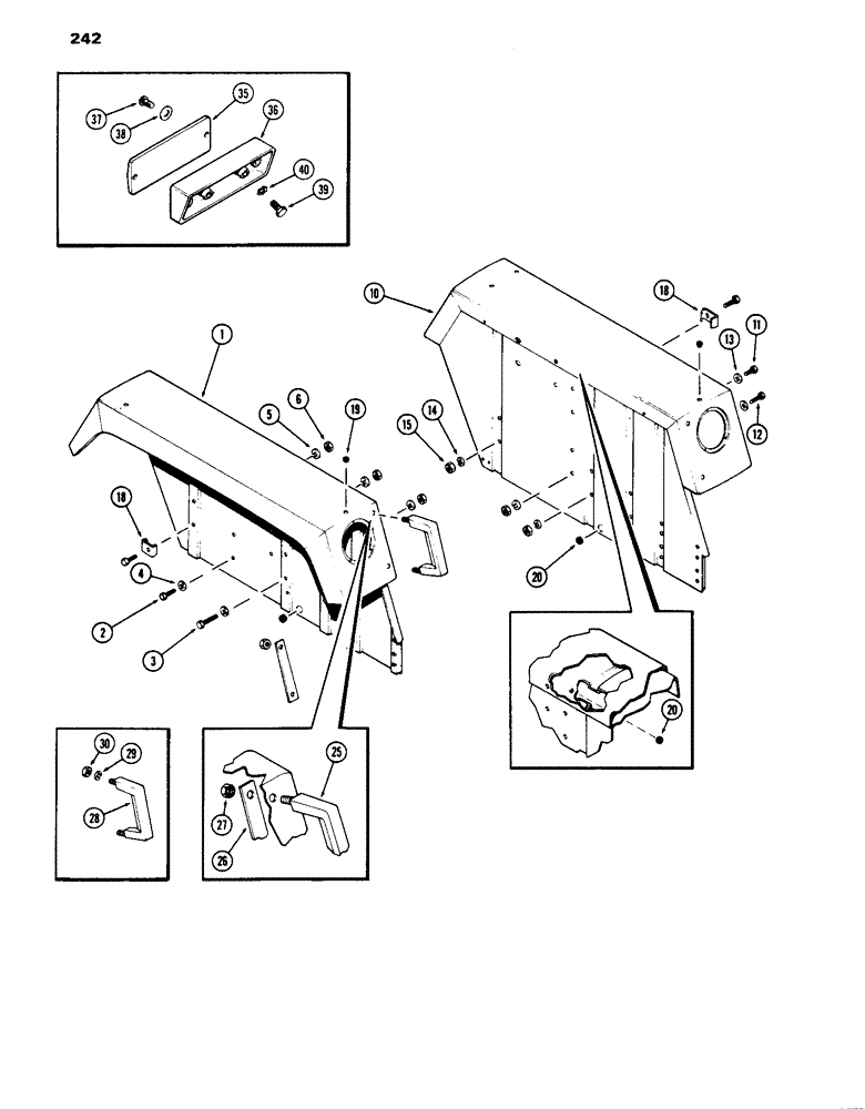 Схема запчастей Case IH 1070 - (242) - FENDERS, 12" (09) - CHASSIS/ATTACHMENTS