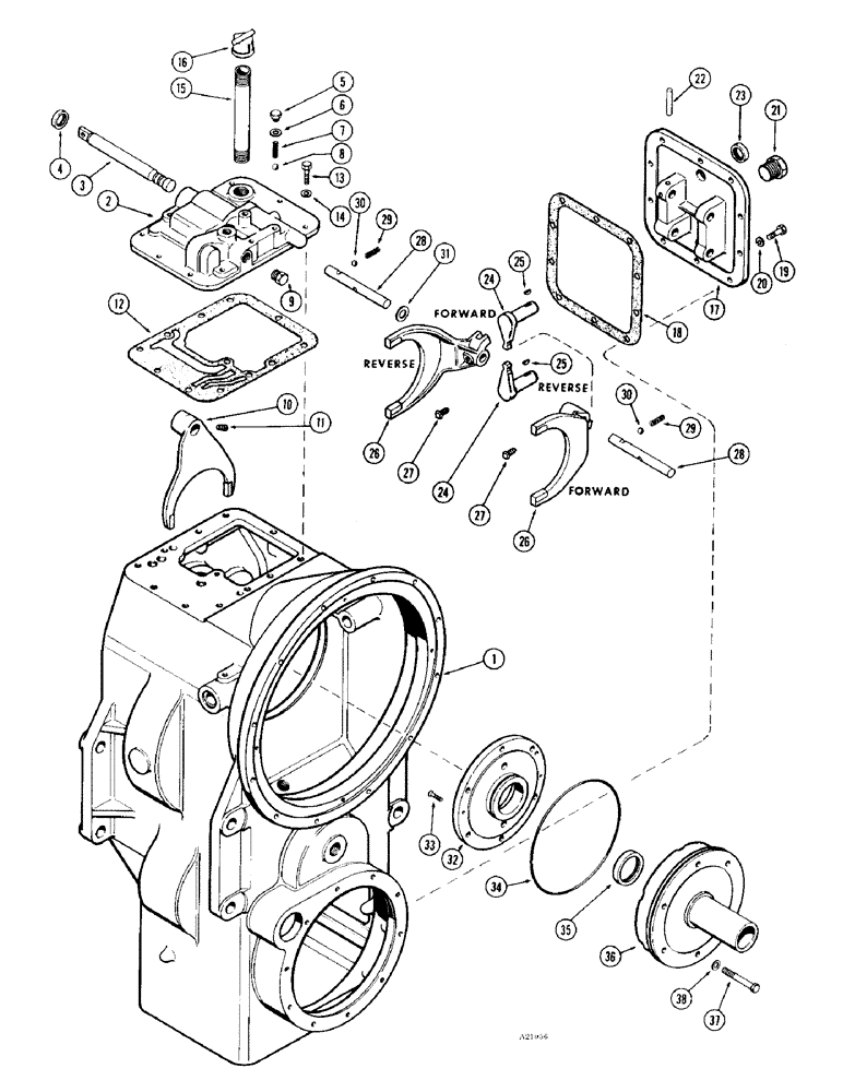 Схема запчастей Case IH 1470 - (084) - TRANSMISSION SHIFT COVERS AND SEAL RETAINERS (06) - POWER TRAIN
