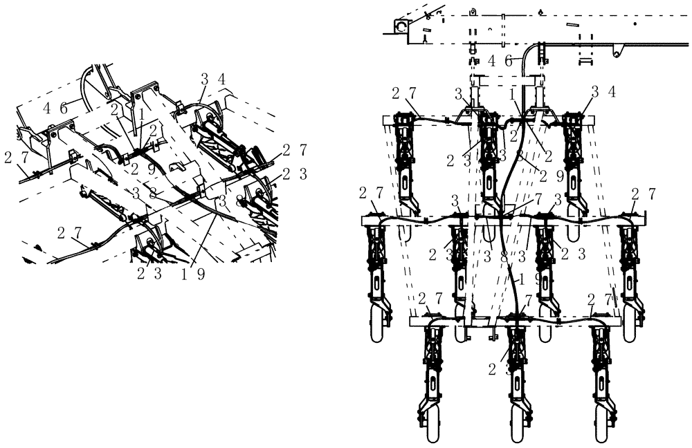 Схема запчастей Case IH 800 - (35.900.50) - HYDRAULICS - 50 12" OUTER WING TRIP LOWER CCT (35) - HYDRAULIC SYSTEMS
