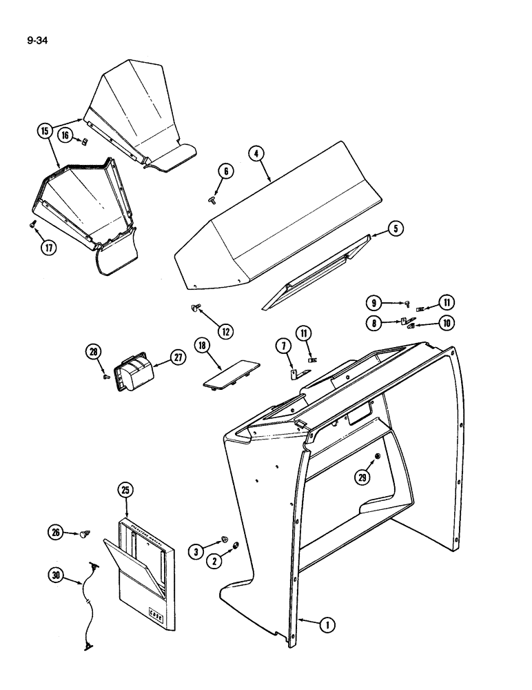 Схема запчастей Case IH 3594 - (9-034) - INSTRUMENT PANEL SHROUD (09) - CHASSIS/ATTACHMENTS