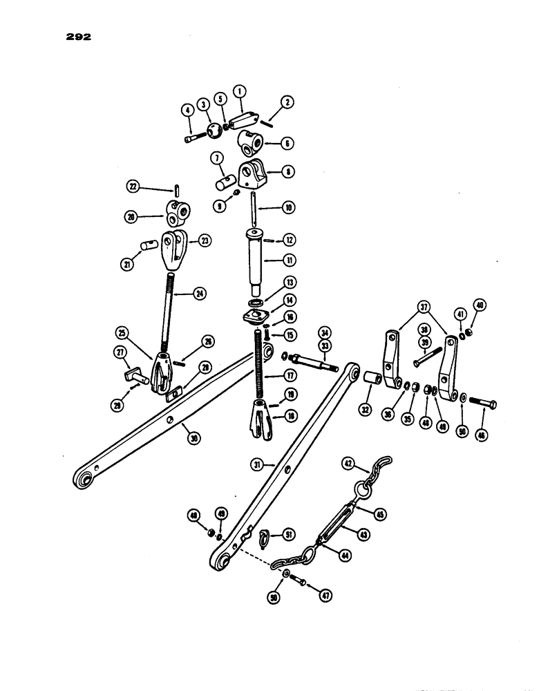 Схема запчастей Case IH 530 - (292) - DRAFT ARMS AND LIFT LINKS, DRAFT-O-MATIC TRACTOR, PRIOR TO S/N 8262800 (06) - POWER TRAIN