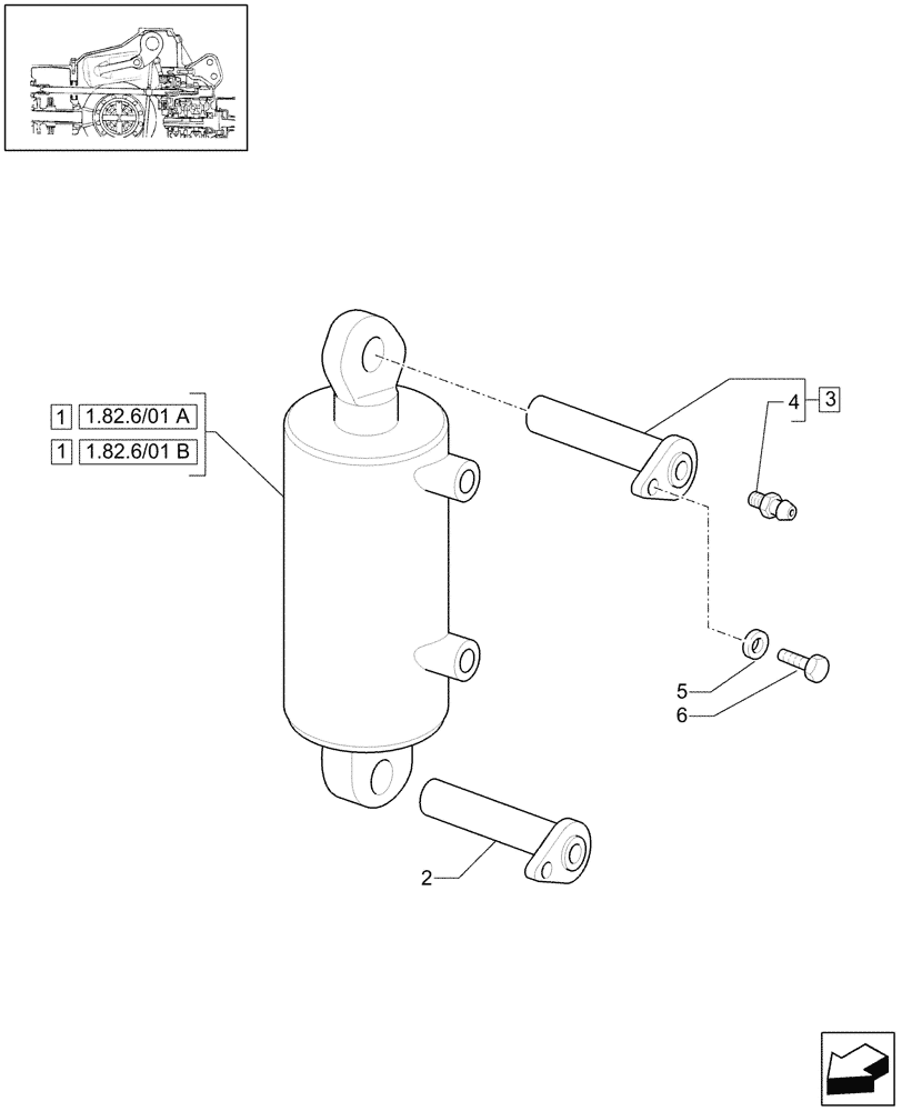 Схема запчастей Case IH PUMA 210 - (1.82.6/01) - (VAR.232-886) HYDRAULIC POWER LIFT - LIFTER, PISTON AND CYLINDER (07) - HYDRAULIC SYSTEM