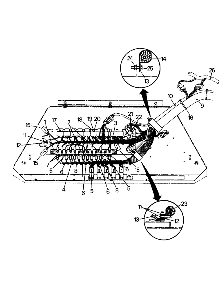 Схема запчастей Case IH CR-1225 - (02-14) - CAB OVERHEAD WIRING (06) - ELECTRICAL