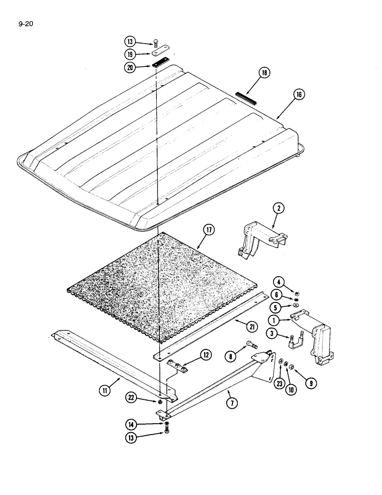 Схема запчастей Case IH 1120 - (9-20) - SUNSHADE (09) - CHASSIS/ATTACHMENTS