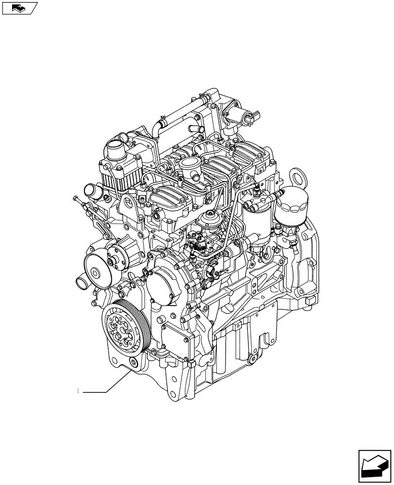 Схема запчастей Case IH F5AE5484C A002 - (10.001.01) - ENGINE ASSY (10) - ENGINE
