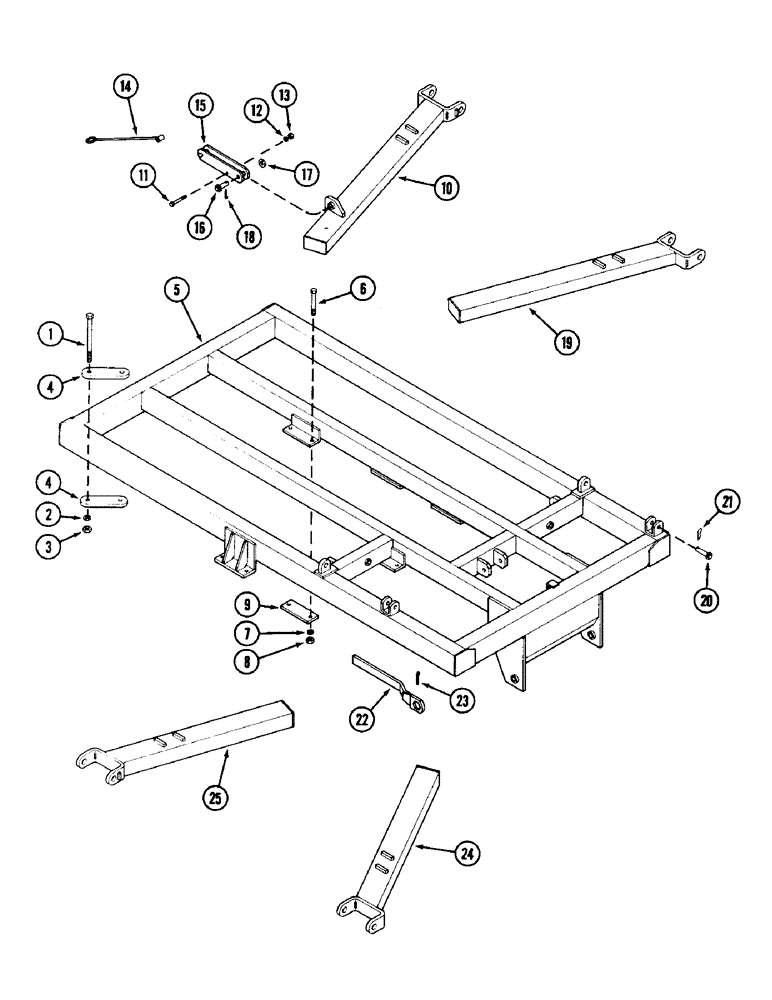 Схема запчастей Case IH DOT B - (010) - MAIN FRAME AND GANG BEAMS, 17, 20 AND 23 FOOT (5.2, 6.1 AND 7.0 M) 