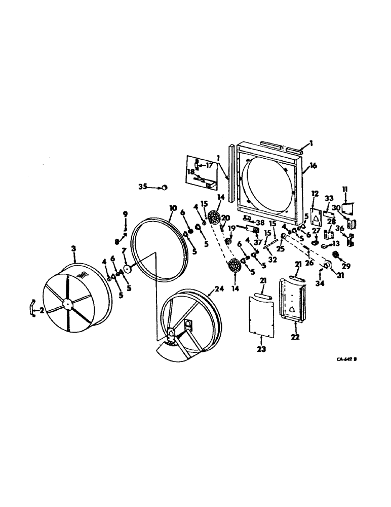Схема запчастей Case IH 915 - (A-08) - CHASSIS, RADIATOR AND SHEET METAL, RADIATOR ROTARY AIR SCREEN AND DRIVE, S/N 2349 AND BELOW Chassis, Radiator & Sheet Metal