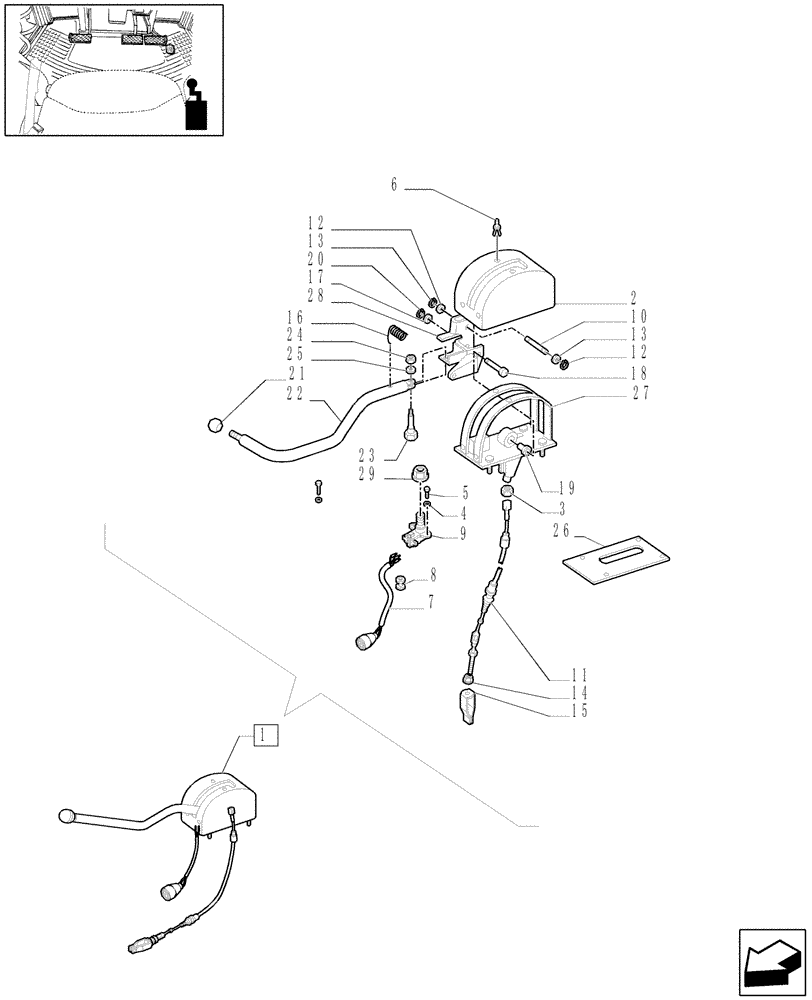 Схема запчастей Case IH JX1080U - (1.96.6/ A[01]) - POWER TAKEOFF CONTROL - PARTS (10) - OPERATORS PLATFORM/CAB