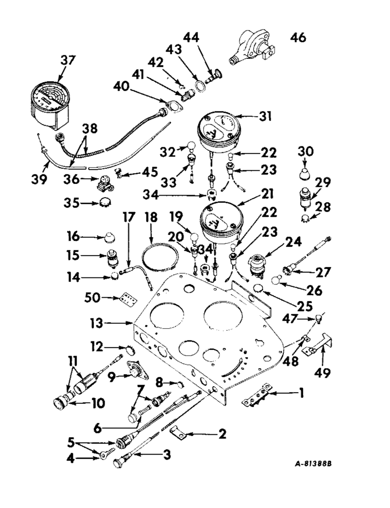 Схема запчастей Case IH 2424 - (160) - ENGINE CONTROLS INSTRUMENTS AND PANEL, ENGINE CONTROLS AND INSTRUMENTS Engine Controls