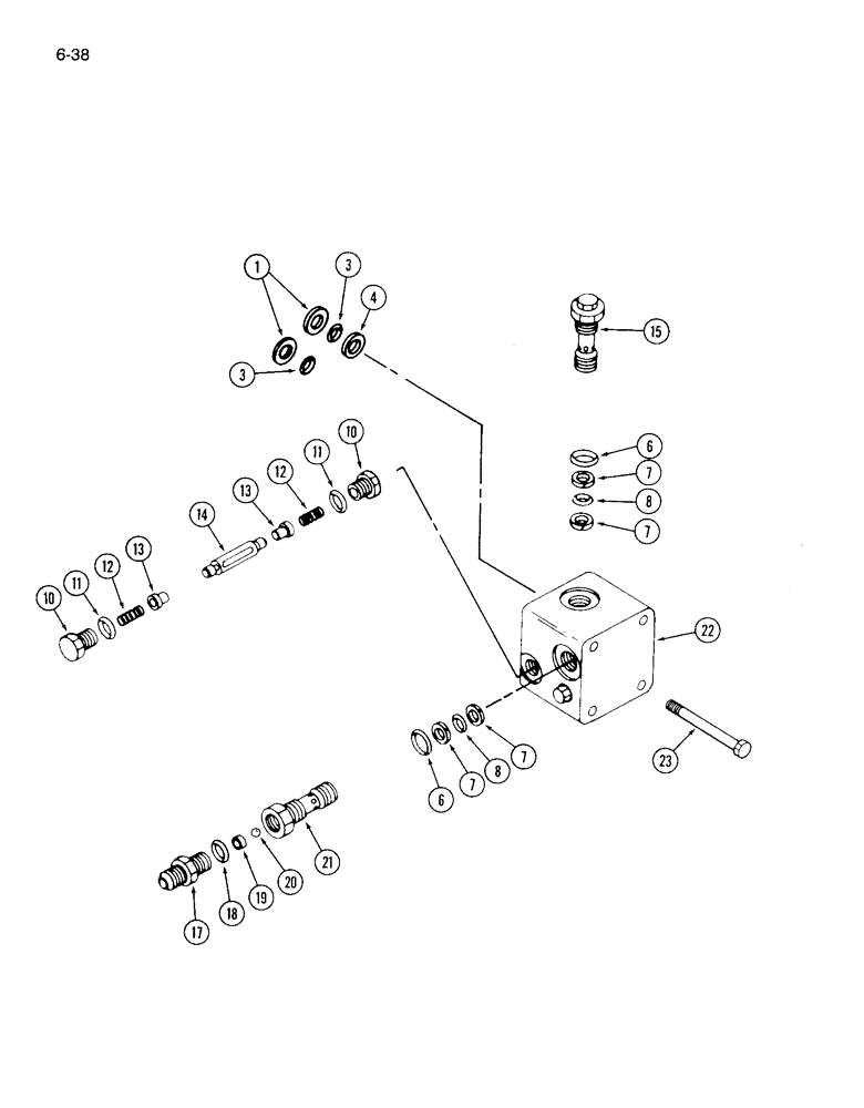 Схема запчастей Case IH 1822 - (6-38) - HYDROSTATIC MOTOR RELIEF VALVE BLOCK (03) - POWER TRAIN