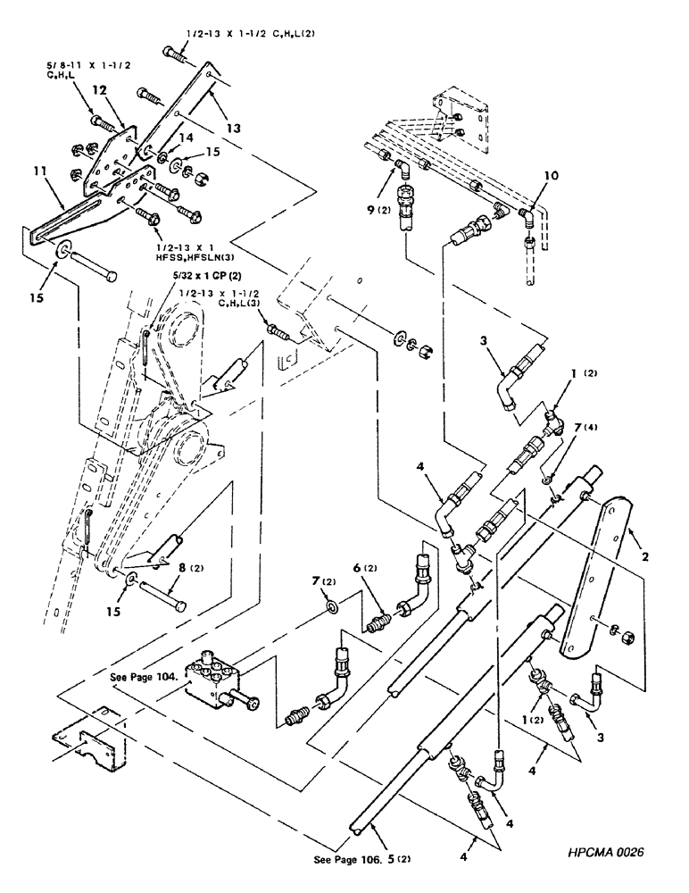 Схема запчастей Case IH 8450 - (086) - HYDRAULIC, TENSION CONTROL, LEFT, ASSEMBLY, SERIAL NUMBER CFH0015001 THROUGH 0015274 (07) - HYDRAULICS