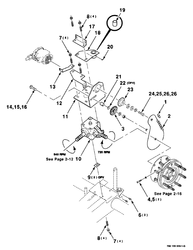 Схема запчастей Case IH 8465 - (2-10) - PUMP DRIVE AND CONTROL LINKAGE ASSEMBLY, HYDRAULIC Driveline