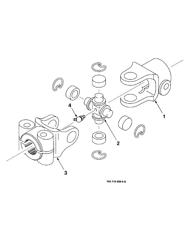 Схема запчастей Case IH 8312 - (2-18) - U-JOINT ASSEMBLY, 700715629 U-JOINT ASSEMBLY COMPLETE (58) - ATTACHMENTS/HEADERS