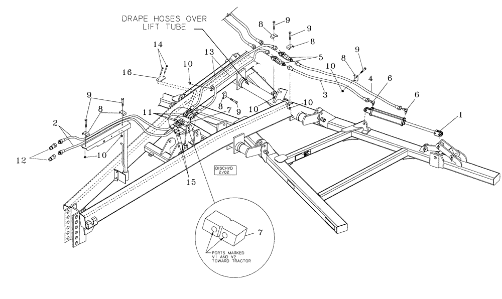 Схема запчастей Case IH 530B - (35.100.03) - DISC ATTACHMENT HYDRAULICS (08) - HYDRAULICS