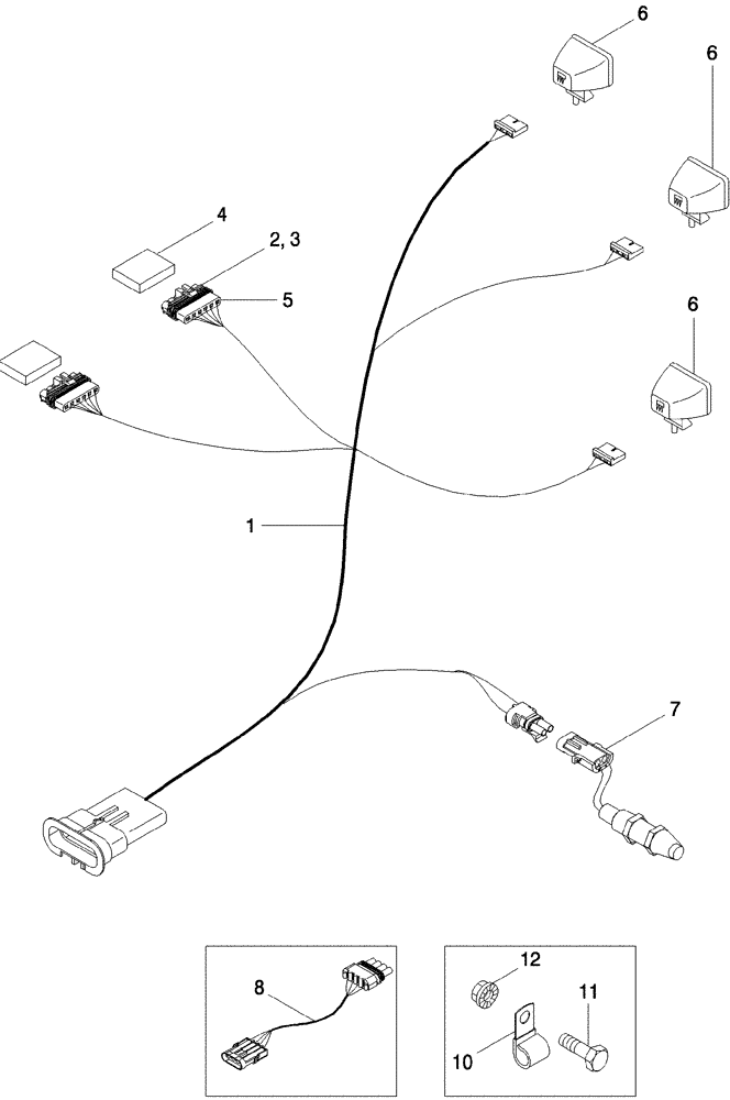 Схема запчастей Case IH 620 - (04-13) - HARNESS, BASKET (06) - ELECTRICAL SYSTEMS