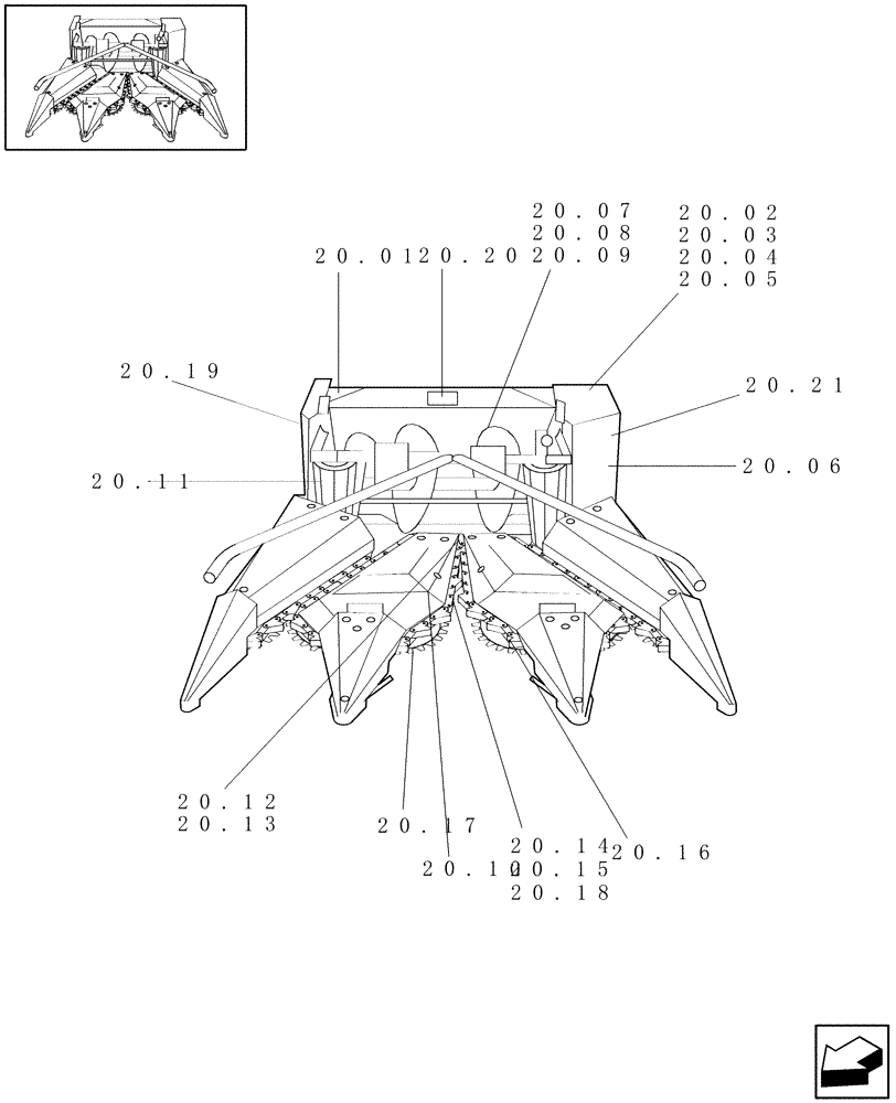 Схема запчастей Case IH HDX3R - (20.00) - PICTORIAL INDEX - ATTACHMENTS/HEADERS (00) - GENERAL & PICTORIAL INDEX