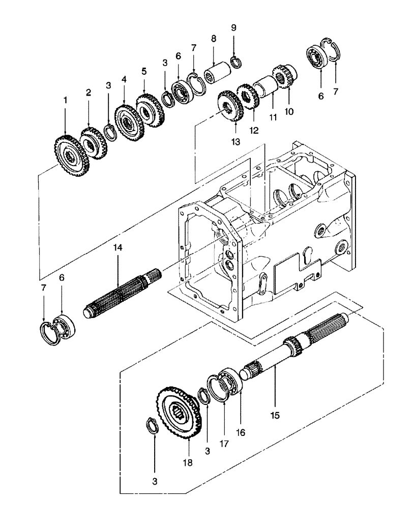 Схема запчастей Case IH DX31 - (03.09) - FRONT TRANSMISSION GEARS W/9 X 3 PTO SHAFT (03) - TRANSMISSION