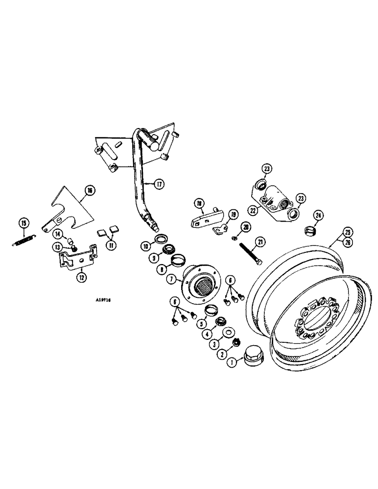 Схема запчастей Case IH 203S - (16) - GAUGE WHEEL 