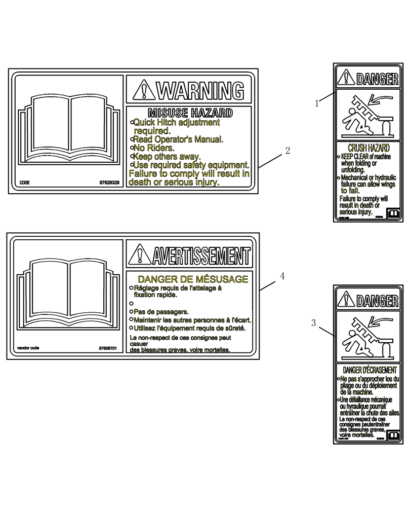 Схема запчастей Case IH 1200 - (E.60.A[04]) - DECALS / TOOLS E - Body and Structure