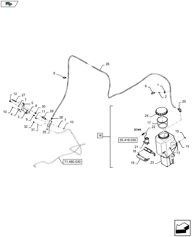 Схема запчастей Case IH LB334S - (71.480.040) - OIL PUMP (71) - LUBRICATION SYSTEM