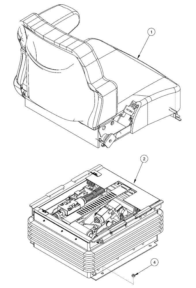 Схема запчастей Case IH SPX4410 - (01-017) - SEAT ASSEMBLY "BEFORE JAN 2005" Cab Interior