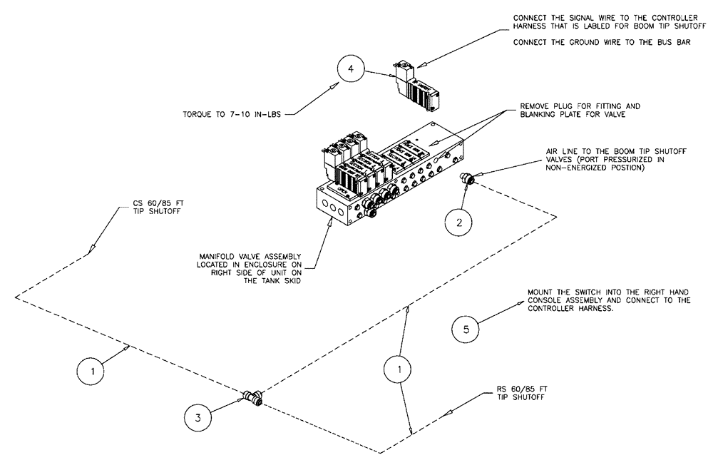 Схема запчастей Case IH FLX610 - (03-024) - SHUTOFF GROUP, PNEUMATIC/ELECTRIC (09) - BOOMS