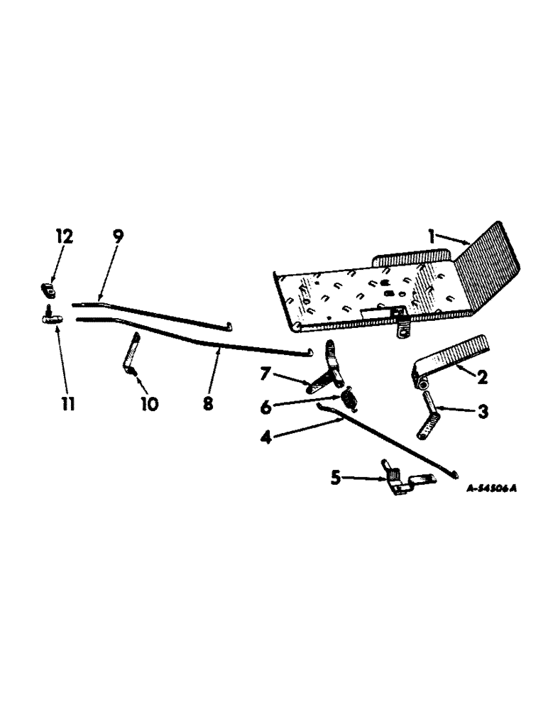 Схема запчастей Case IH 606 - (069) - GOVERNOR, FOOT PEDAL ACCELERATOR, HEEL OPERATED Governor