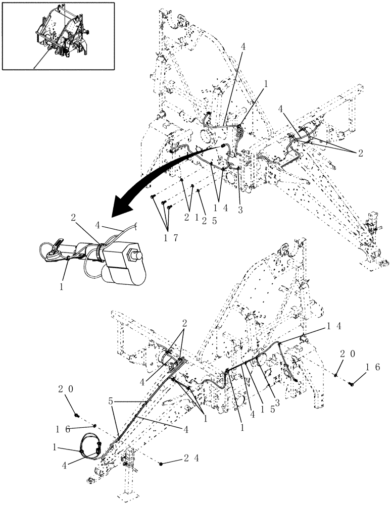 Схема запчастей Case IH RBX562 - (06.20) - ELECTRIC TWINE WRAP, WIRE HARNESS (06) - ELECTRICAL SYSTEMS