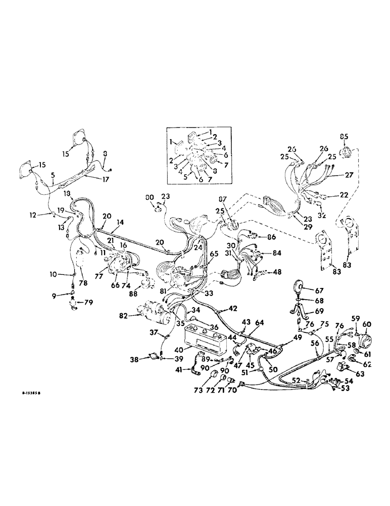 Схема запчастей Case IH 2706 - (G-32) - ELECTRICAL SYSTEM, STARTING AND LIGHTING, INTERNATIONAL CARBURETED ENGINE TRACTORS WITH ALTERNATOR (06) - ELECTRICAL SYSTEMS
