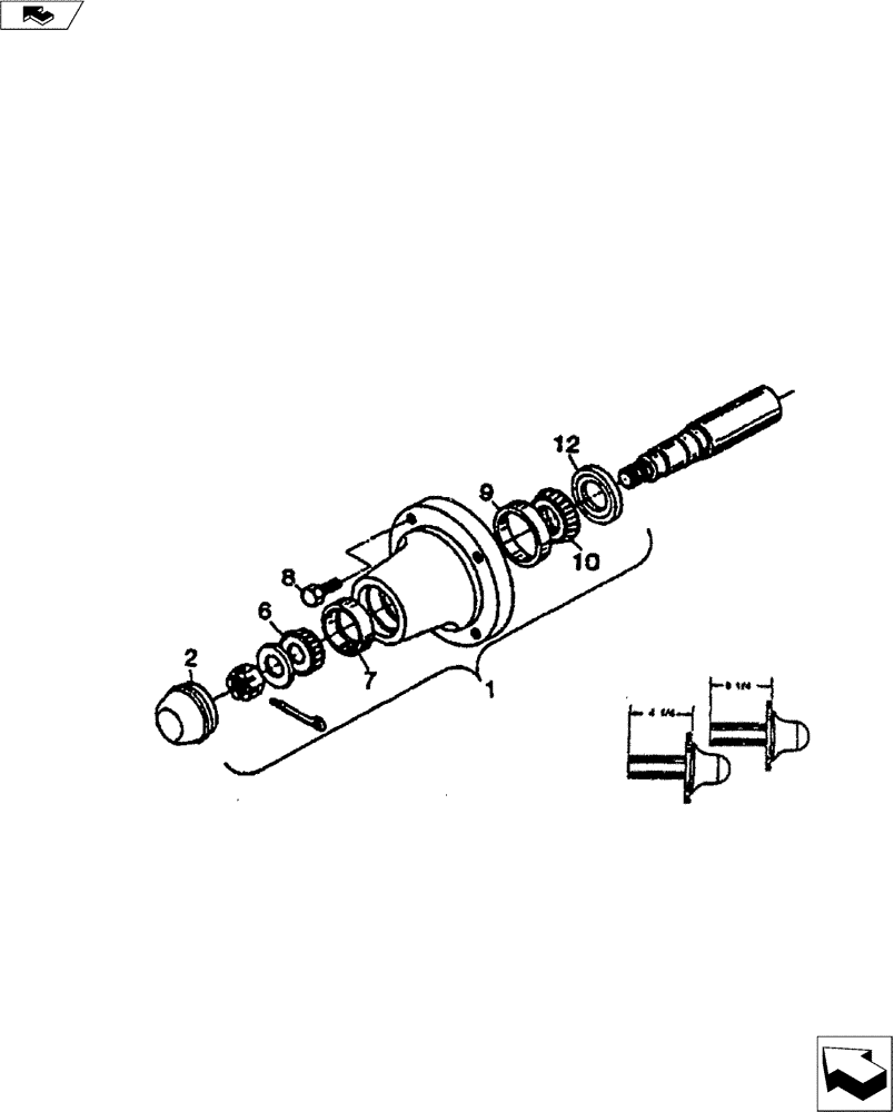 Схема запчастей Case IH FERTILIZER - (44.100.01) - HUB & SPINDLE ASSEMBLY 633 4-BOLT (44) - WHEELS