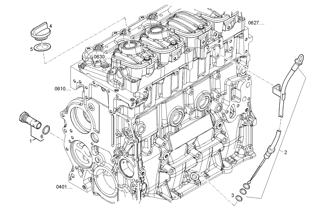 Схема запчастей Case IH F5CE9484B A002 - (2700.055) - OIL DIPSTICK & FILLER PIPE 