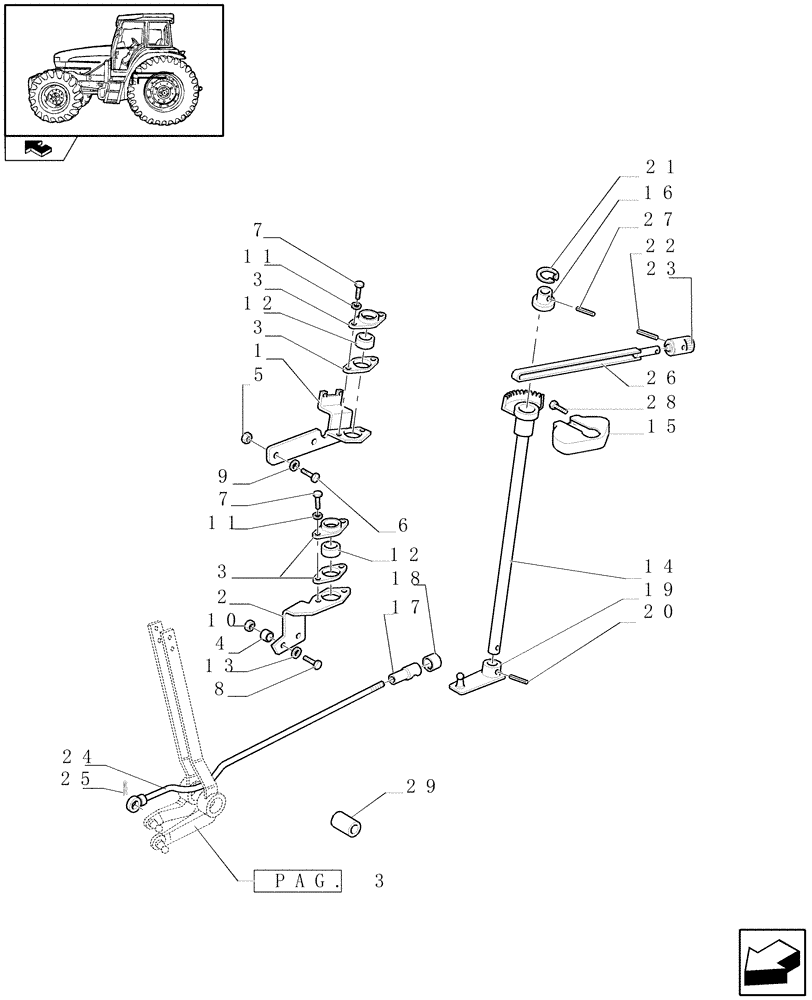 Схема запчастей Case IH FARMALL 85U - (1.96.1[05]) - LIFT EXTERNAL CONTROLS - LEVERS & SUPPORT - L/CAB (10) - OPERATORS PLATFORM/CAB