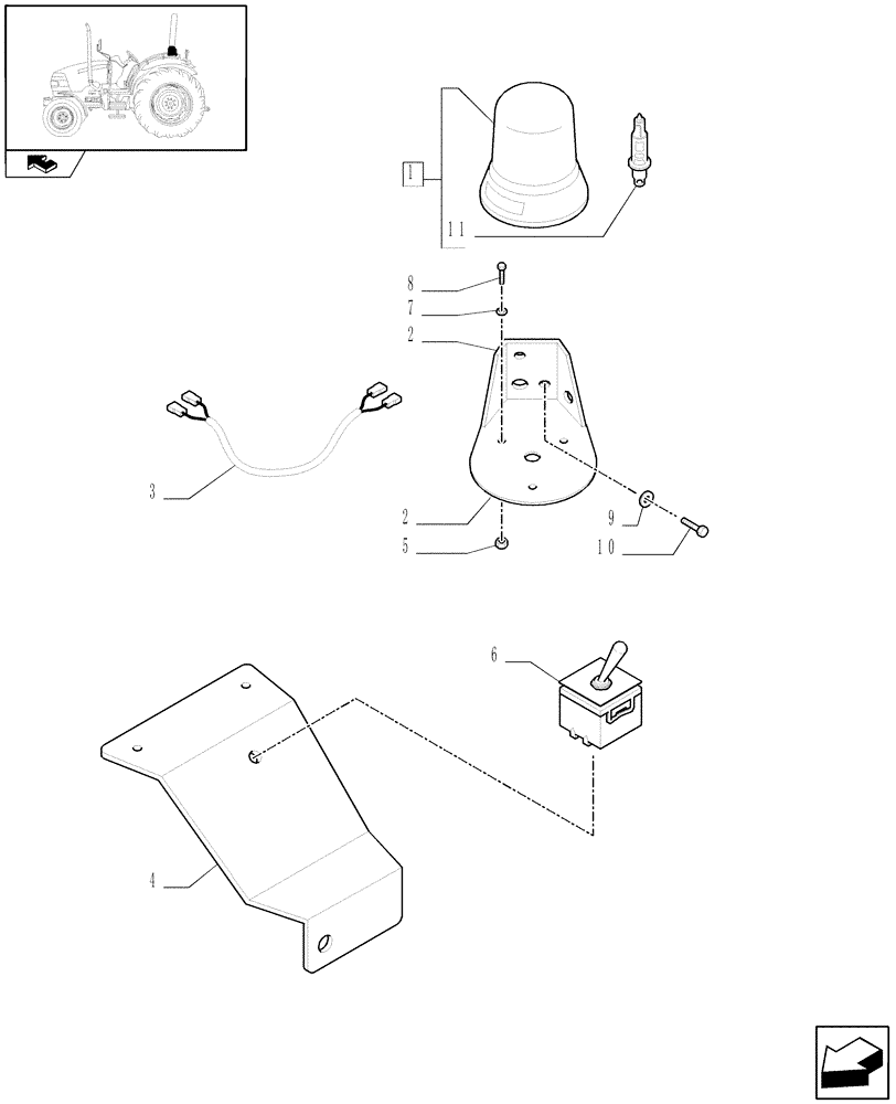 Схема запчастей Case IH FARMALL 95 - (1.92.9[02]) - ROTARY BEACON - L/CAB (VAR.335755) (10) - OPERATORS PLATFORM/CAB