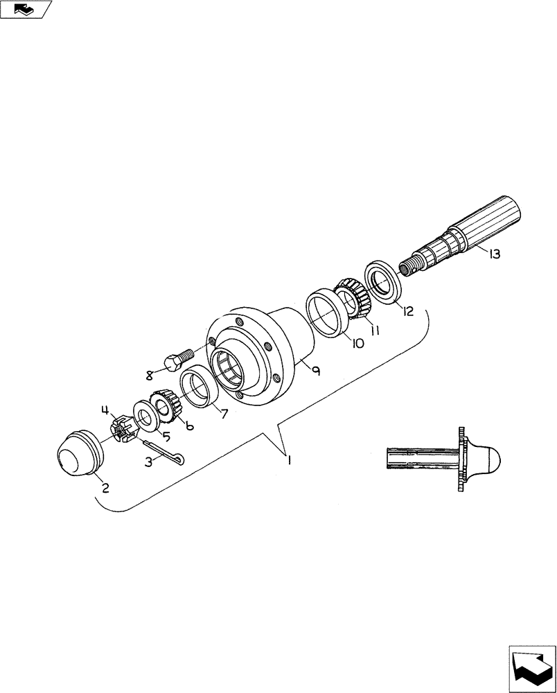 Схема запчастей Case IH CHIZZL CHAMP - (44.100.02) - Q-709 HUB & SPINDLE ASSEMBLY (44) - WHEELS