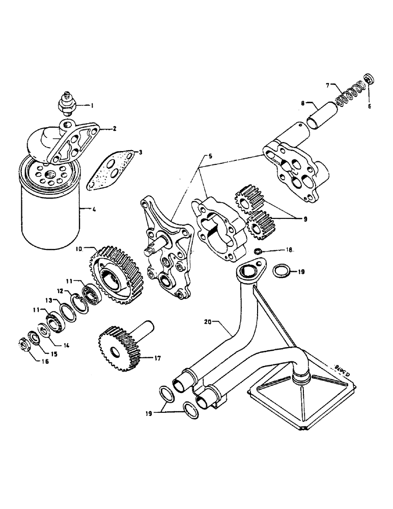 Схема запчастей Case IH 824 - (038) - OIL FILTER, OIL PUMP (02) - ENGINE