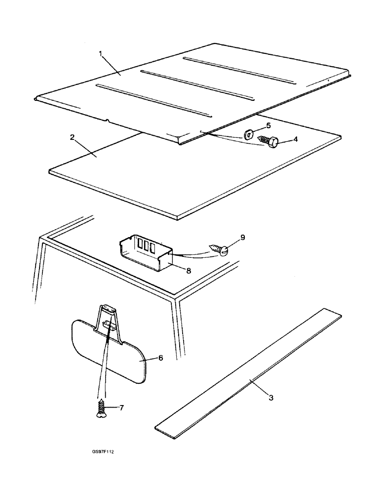 Схема запчастей Case IH 885N - (9-44) - CAB ROOF, 885LP TRACTORS (09) - CHASSIS/ATTACHMENTS